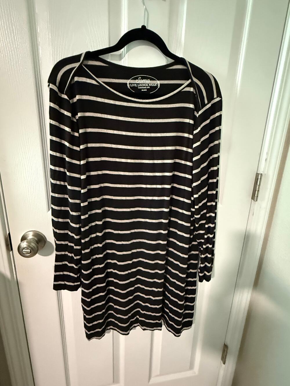 Soma Lounge Wear Striped Long Sleeve Shirt Size XXL